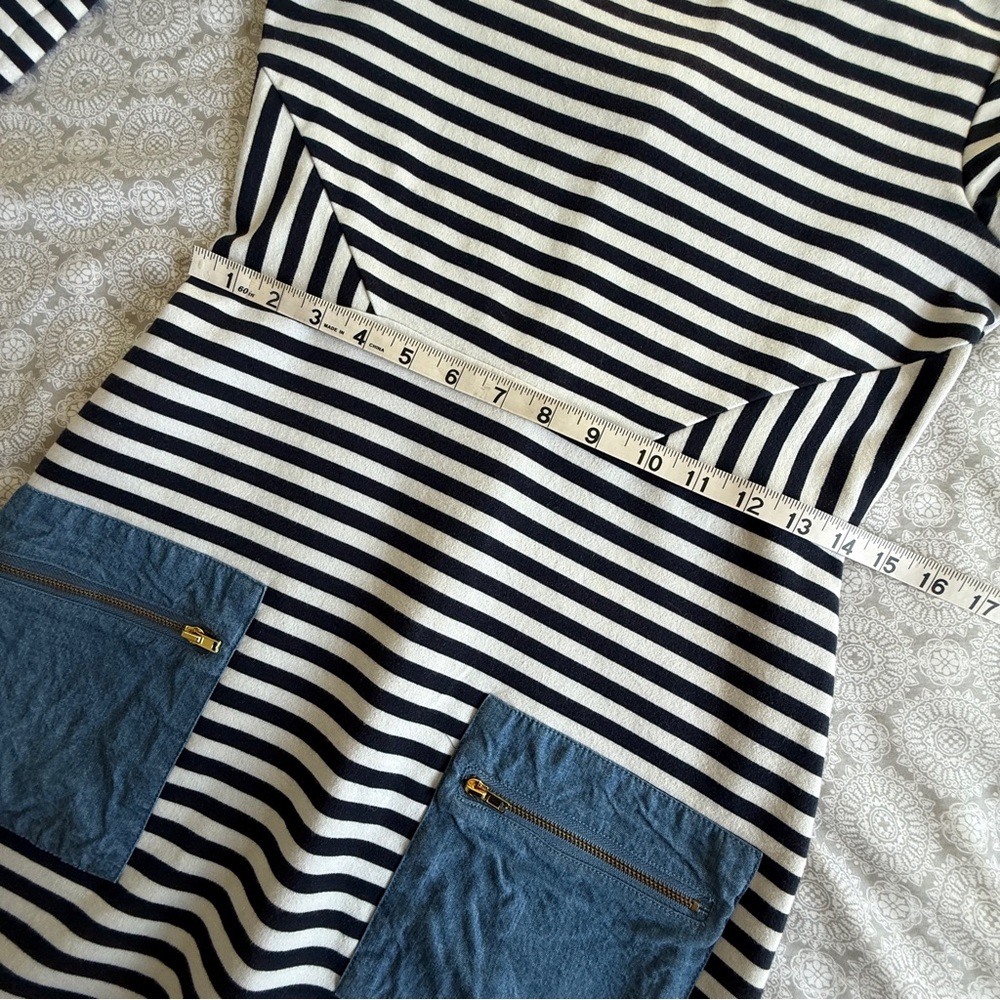 Tabitha from Anthropologie Striped Dress with Chambray Pockets Size 4 - Picture 8 of 10